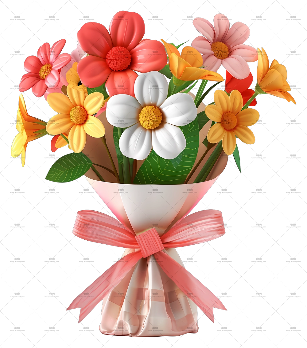 五一花 – 多彩花束PNG免抠图预览图