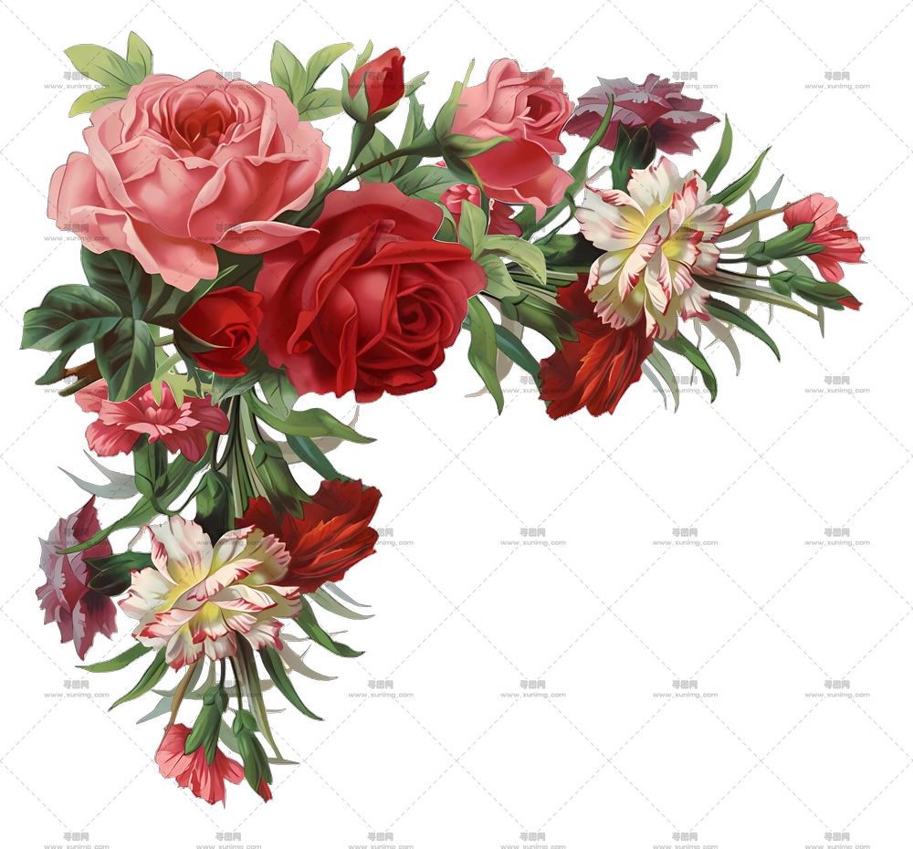 角落玫瑰花束PNG免抠图预览图