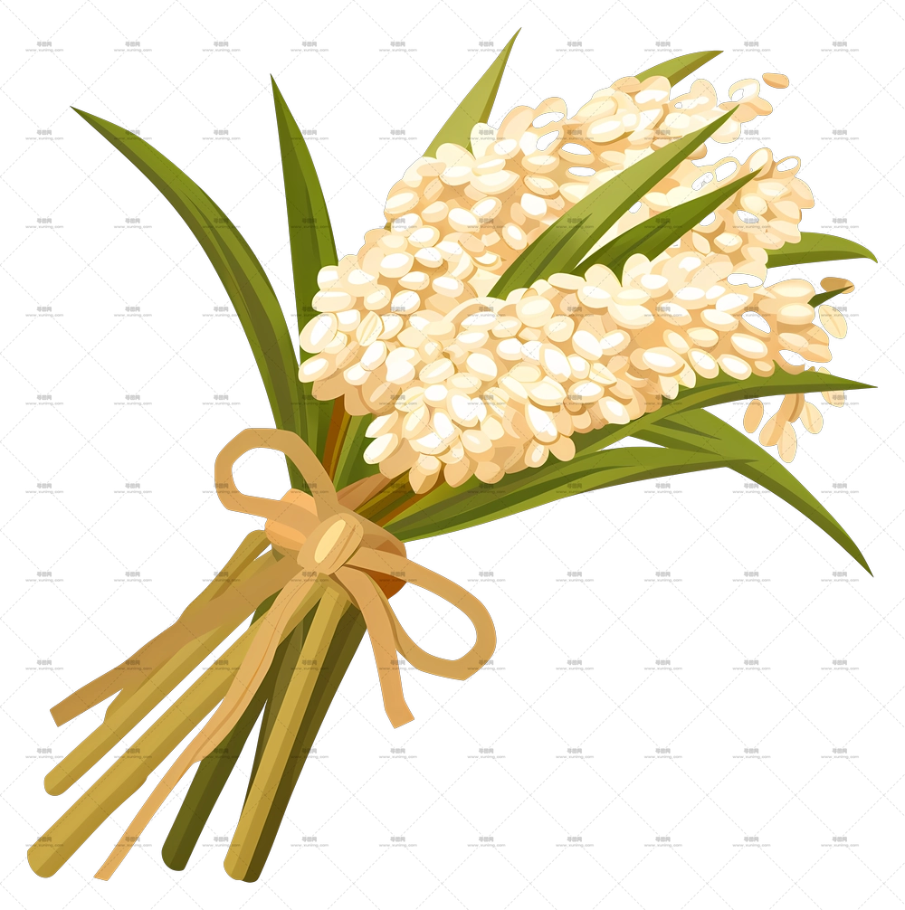稻束 – 收获的稻花插画PNG免抠图预览图