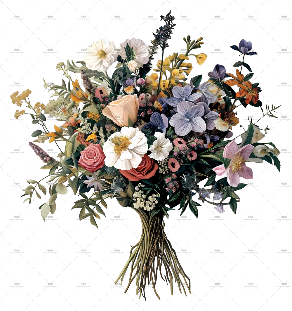 婚礼花束 – 美丽花朵花束PNG免抠图预览图