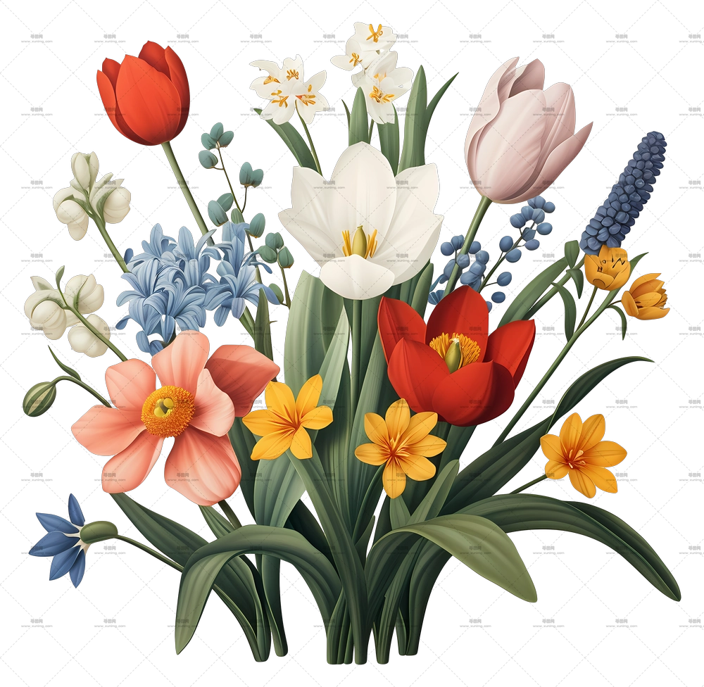 多彩花束PNG免抠图预览图