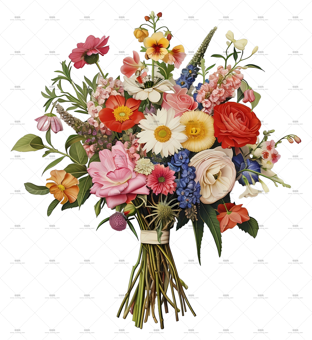 婚礼花束 – 多彩花束PNG免抠图预览图