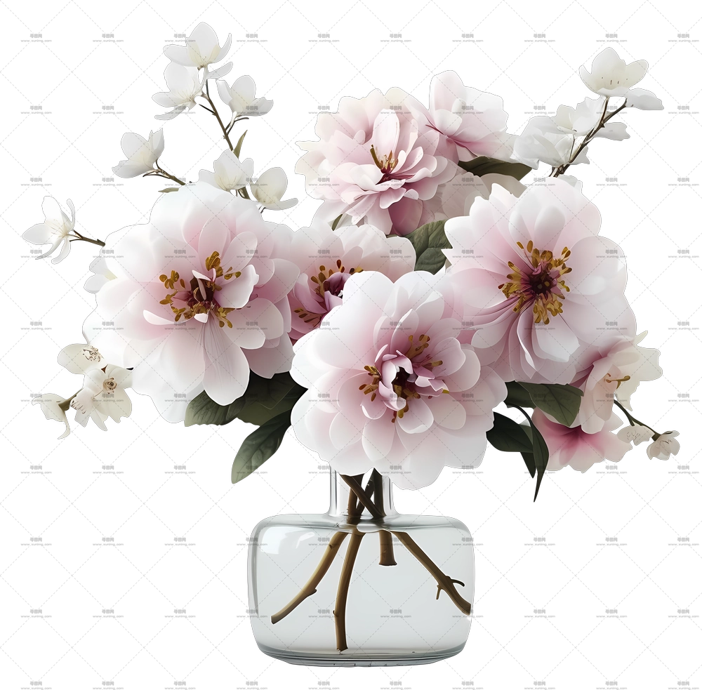 优雅花艺图标 – 瓶中美丽的花束PNG免抠图预览图