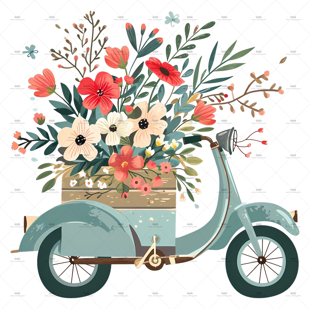 送花服务 – 踏板上的花束PNG免抠图预览图