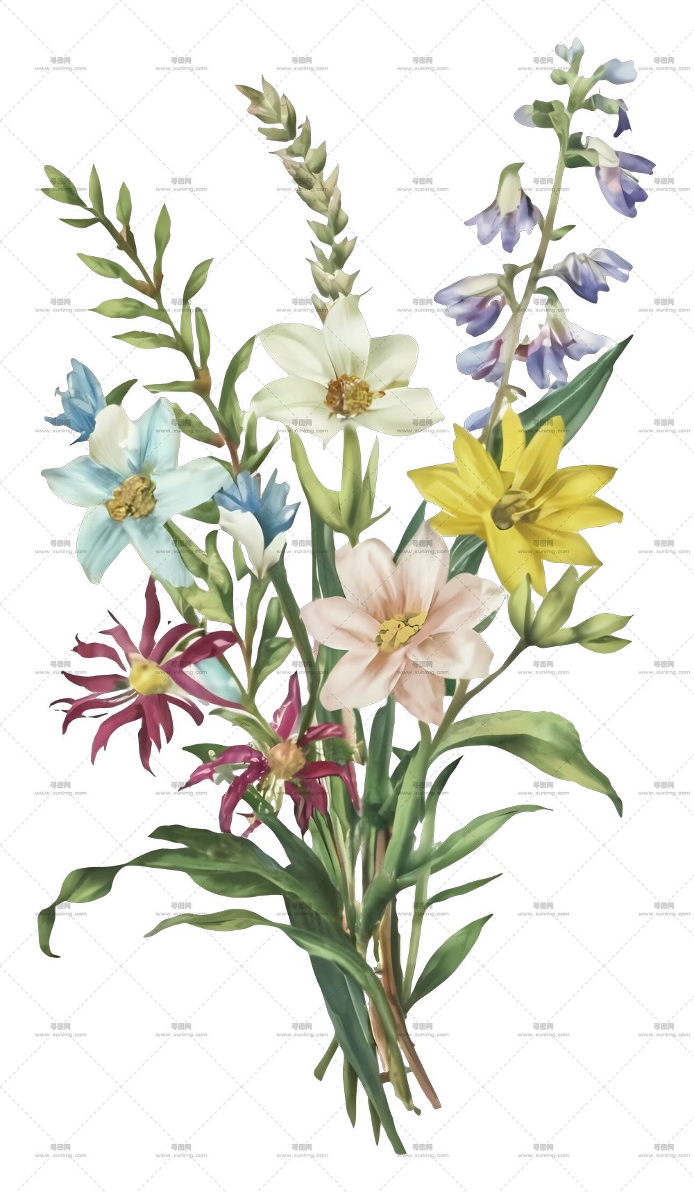 卡通 – 野花束插画PNG免抠图预览图