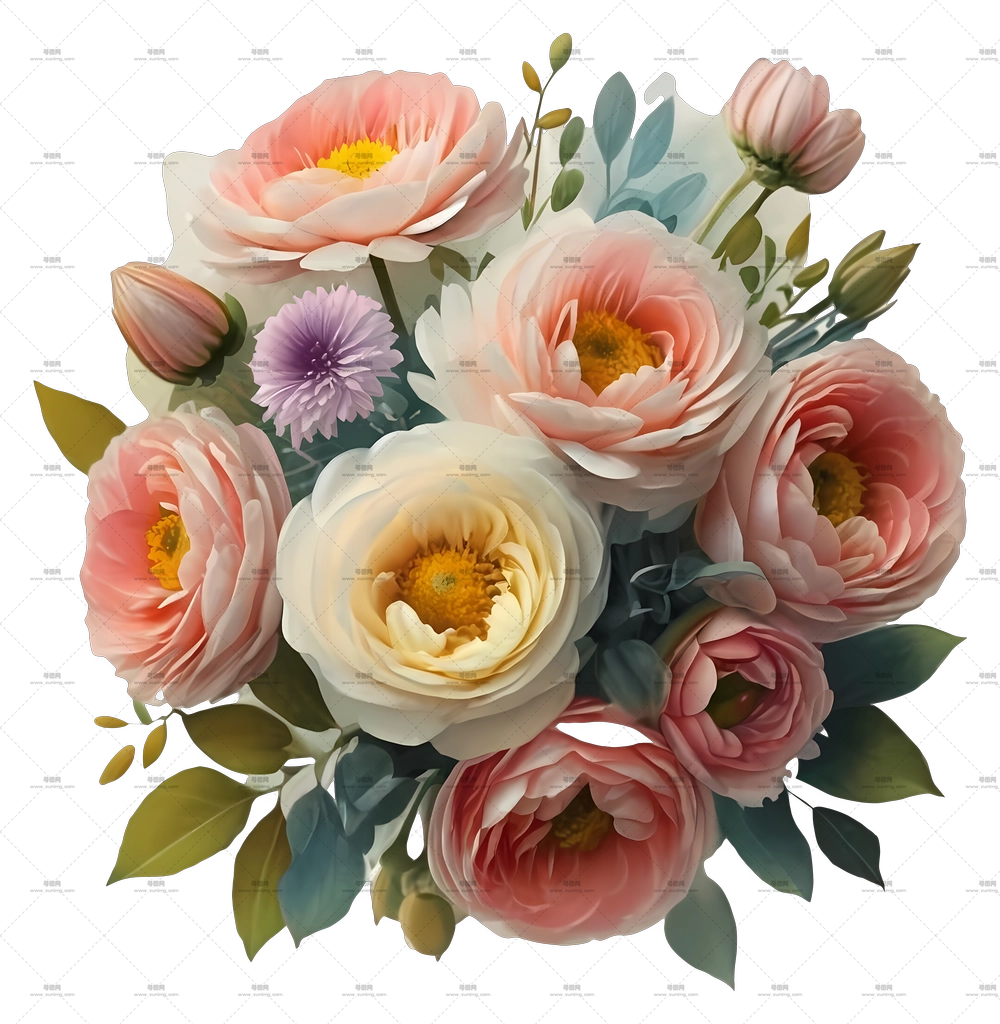 卡通 – 精美的花束插画PNG免抠图预览图