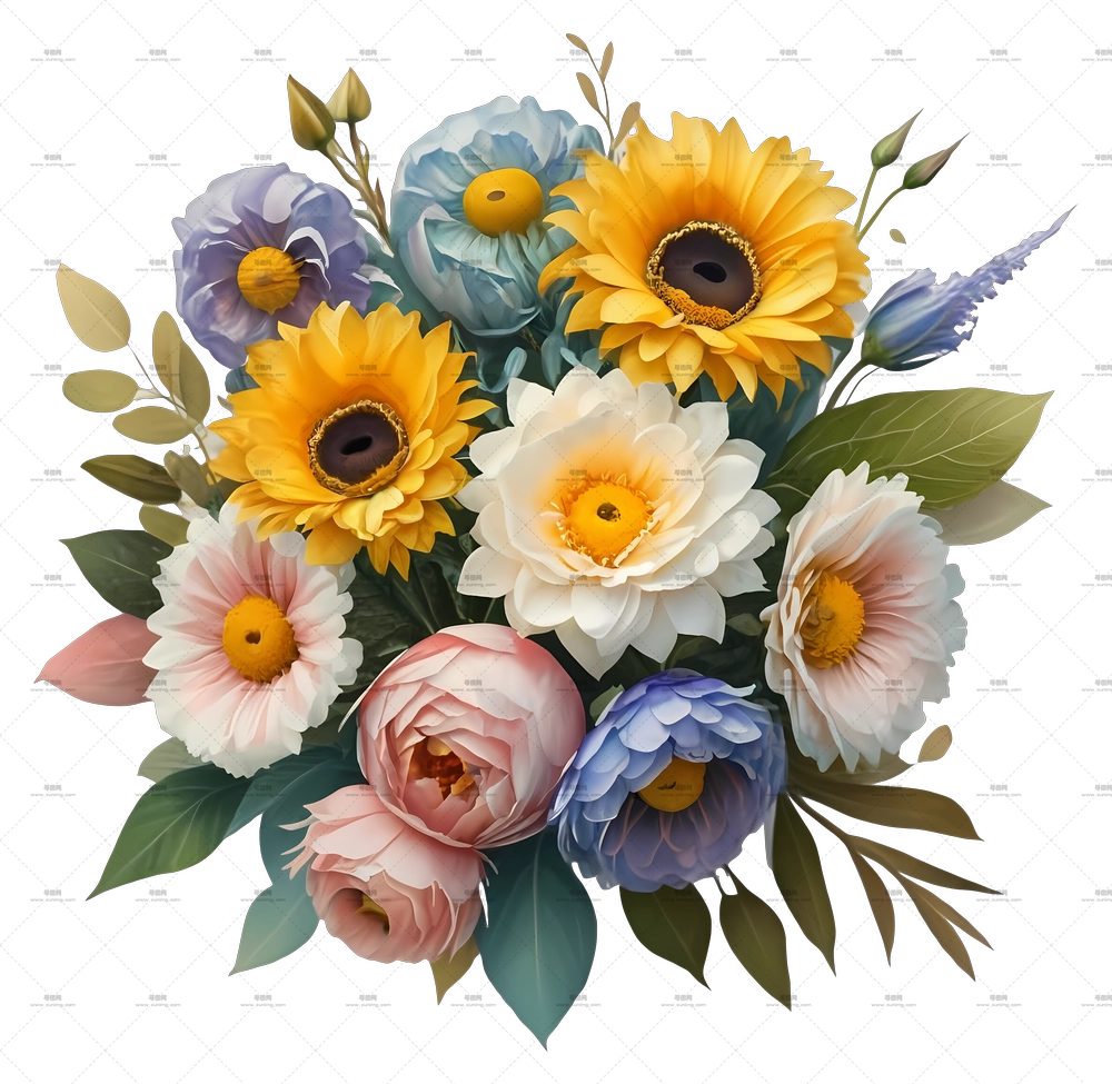 卡通 – 生动的花束插画PNG免抠图预览图