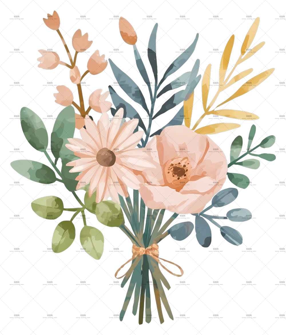 卡通 – 优雅的手绑花束PNG免抠图预览图