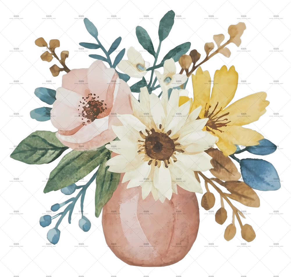 卡通 – 瓶中美丽的花束PNG免抠图预览图