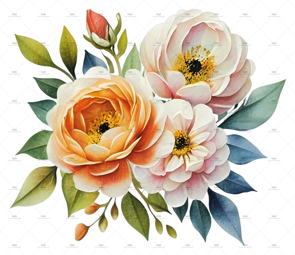 卡通 – 美丽花卉花束插画PNG免抠图预览图