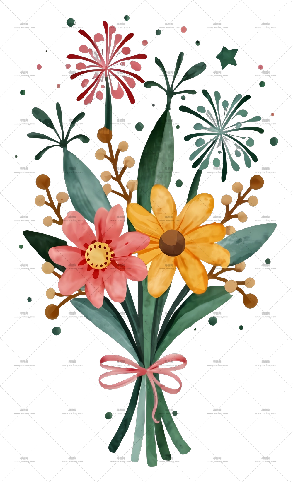 多彩的花束PNG免抠图预览图 多彩的花束PNG免抠图预览图