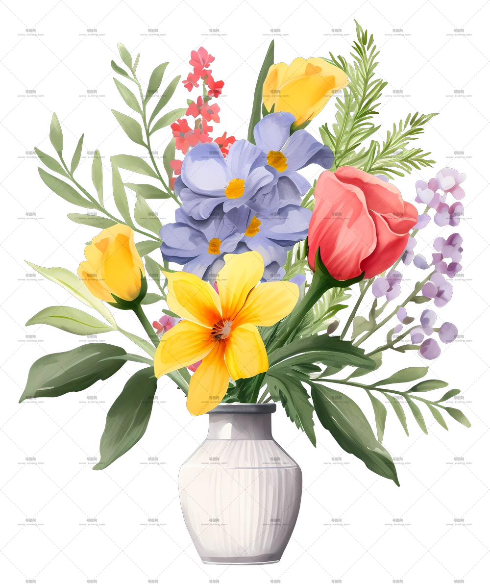 花瓶 – 花瓶中的美丽花束PNG免抠图预览图