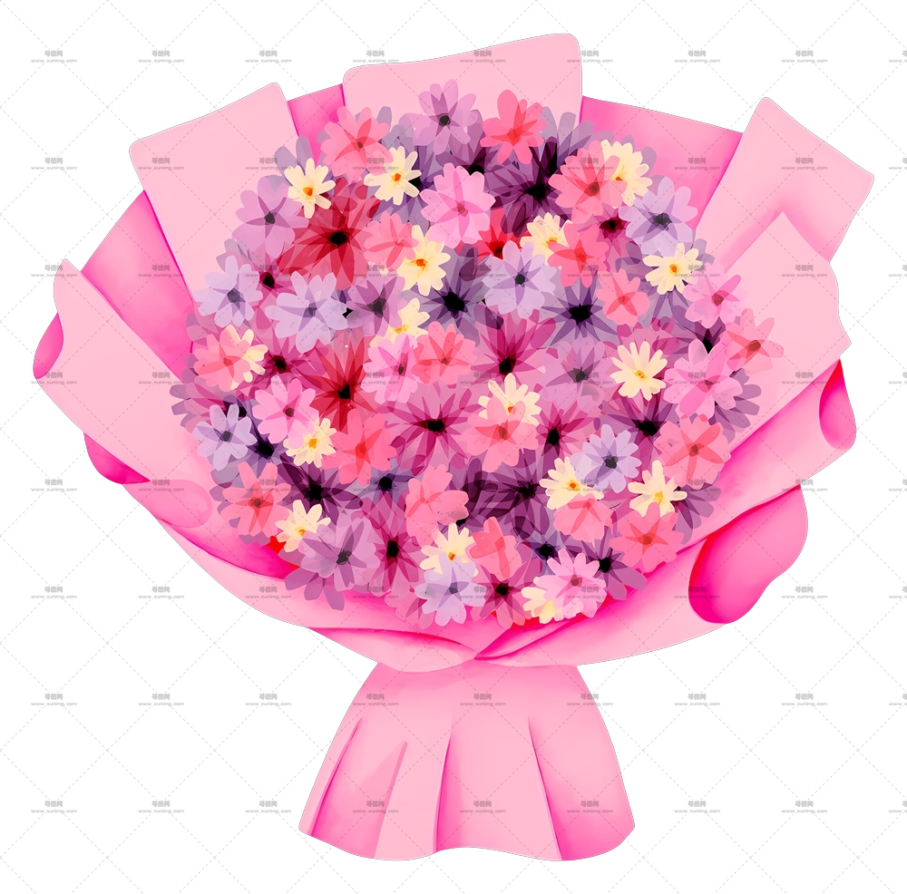 粉色花朵 – 精美的粉色花束PNG免抠图预览图