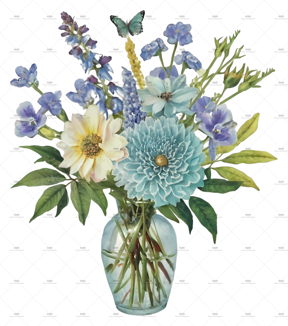 花瓶中的花 – 美丽花束在花瓶中PNG免抠图预览图
