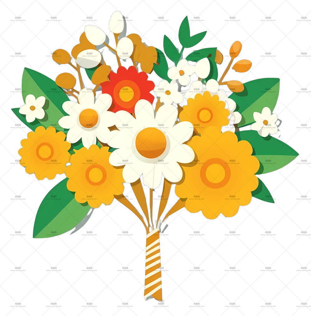 关键词 – 黄色和白色花束PNG免抠图预览图