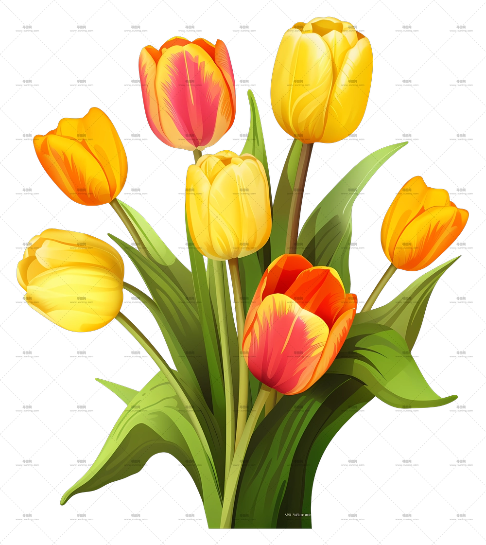 郁金香花瓶 – 春季色彩中的美丽郁金香花束PNG免抠图预览图 郁金香花瓶 – 春季色彩中的美丽郁金香花束PNG免抠图预览图