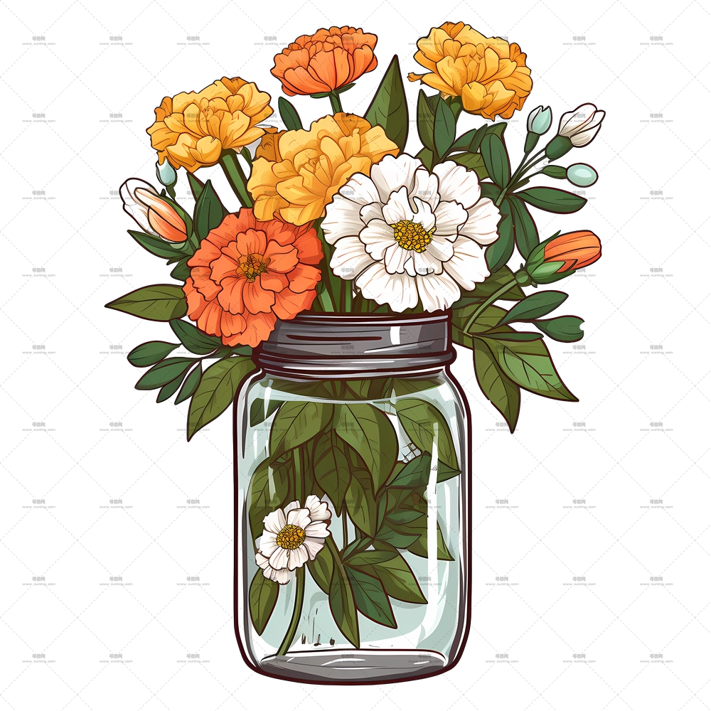 全国花瓶日 – 瓶中多彩花束PNG免抠图预览图
