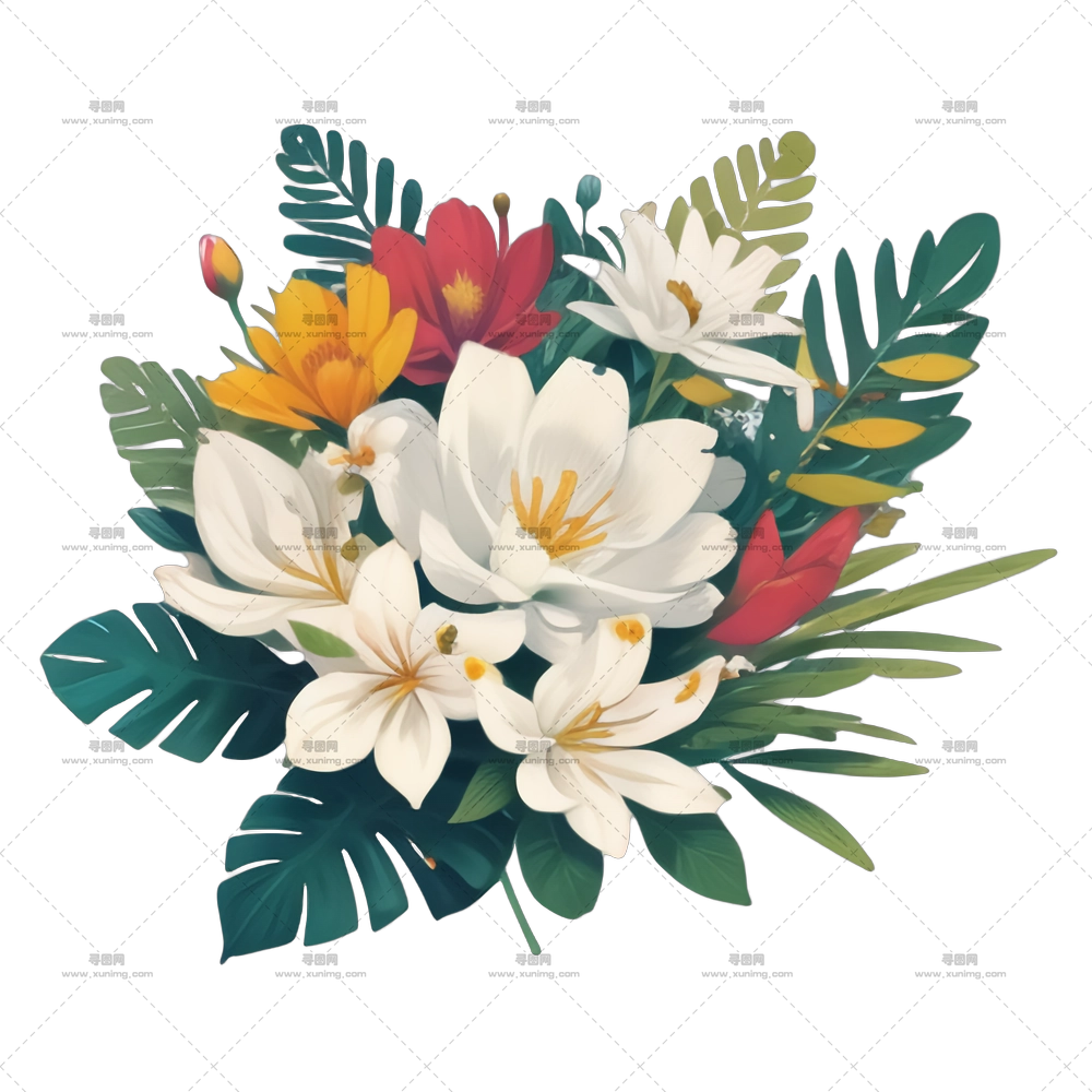 多彩花束PNG免抠图预览图