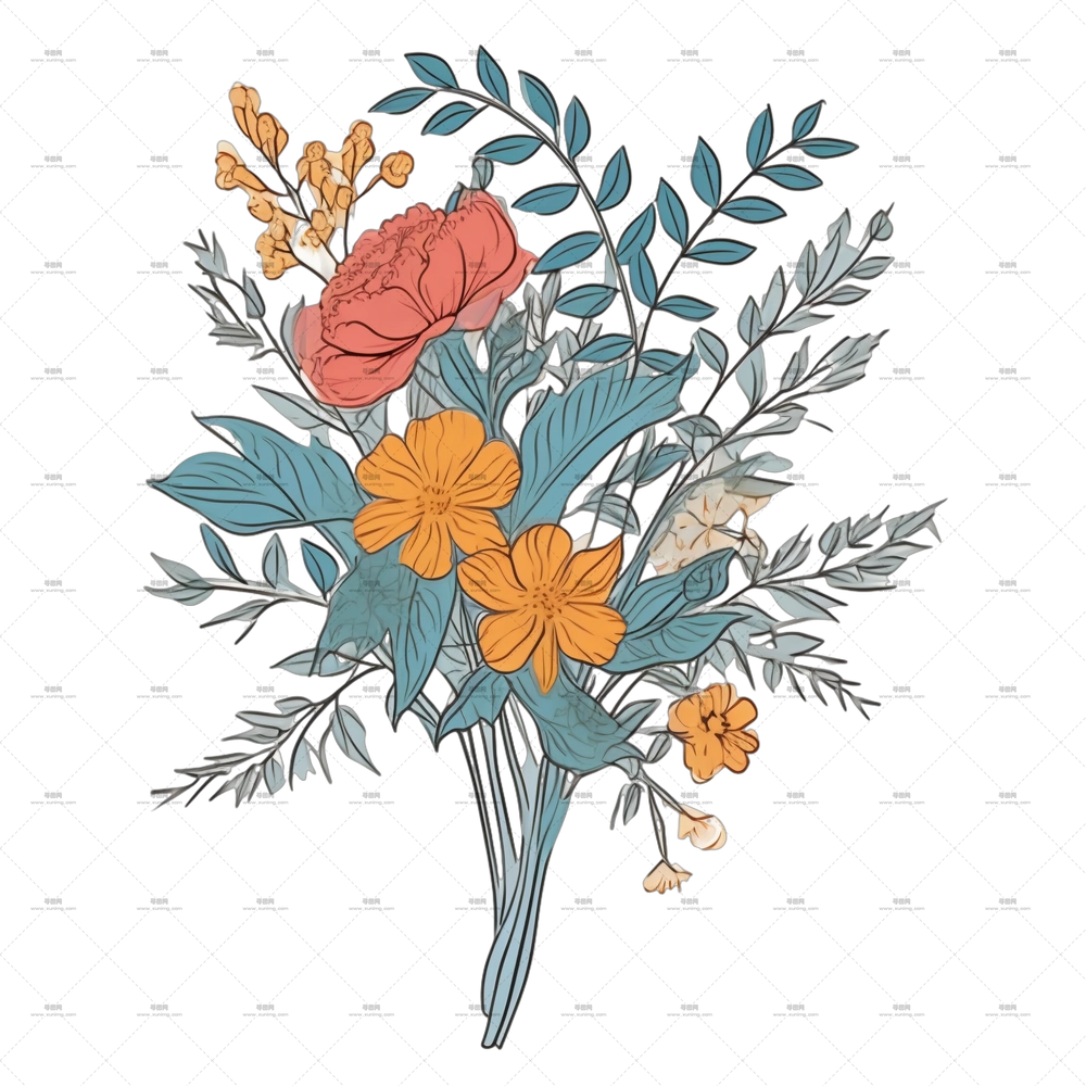 花 – 多彩的花束PNG免抠图预览图