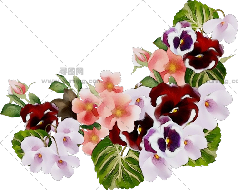 多彩花束插画PNG免抠图预览图