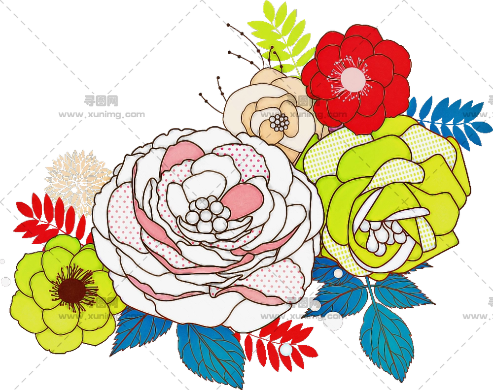 多彩花束PNG免抠图预览图