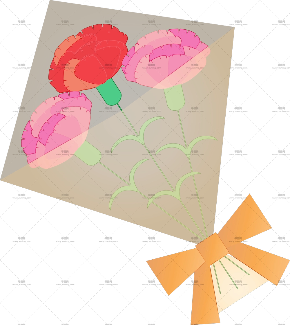 带丝带的花束PNG免抠图预览图