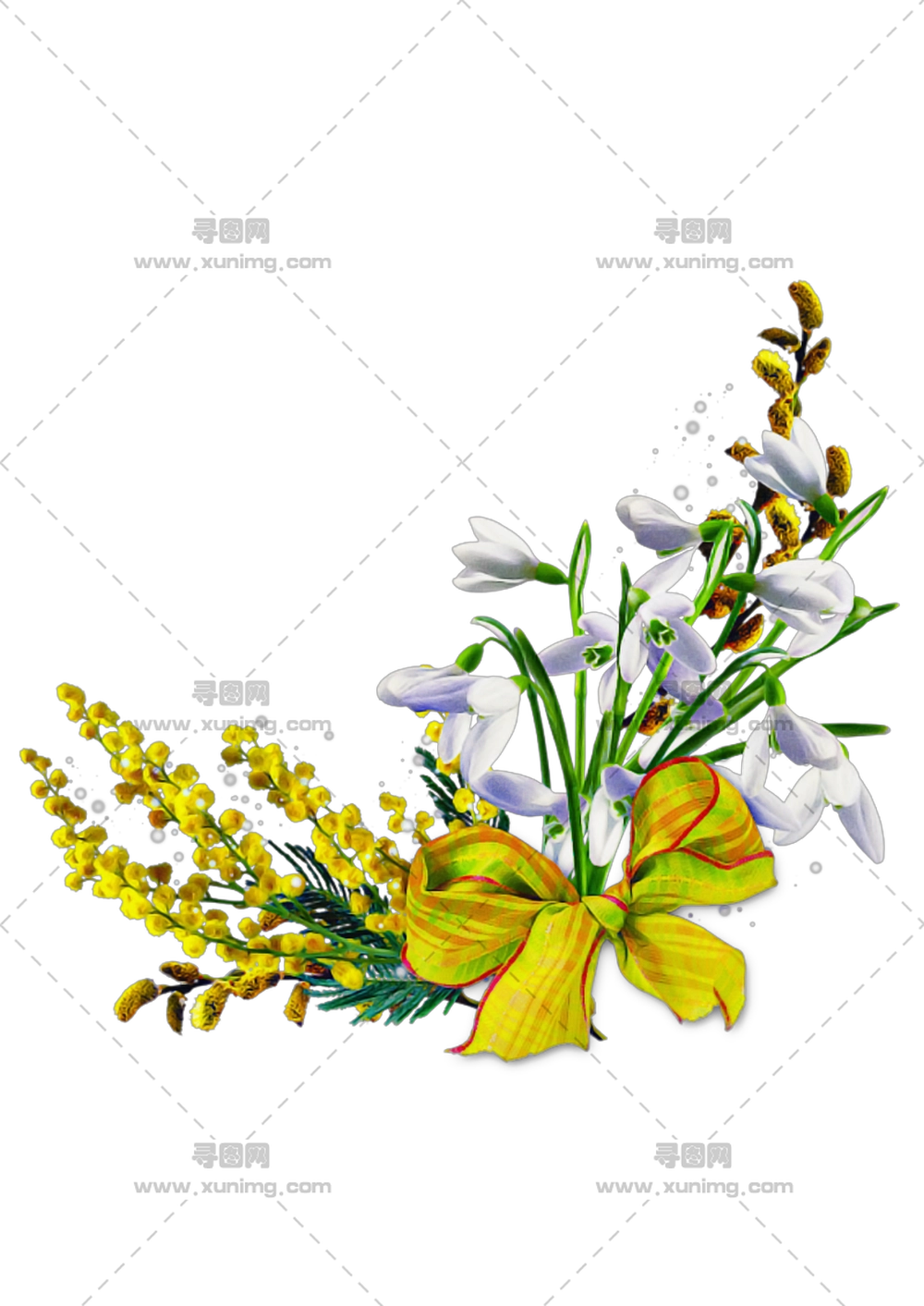 带丝带装饰的花束PNG免抠图预览图