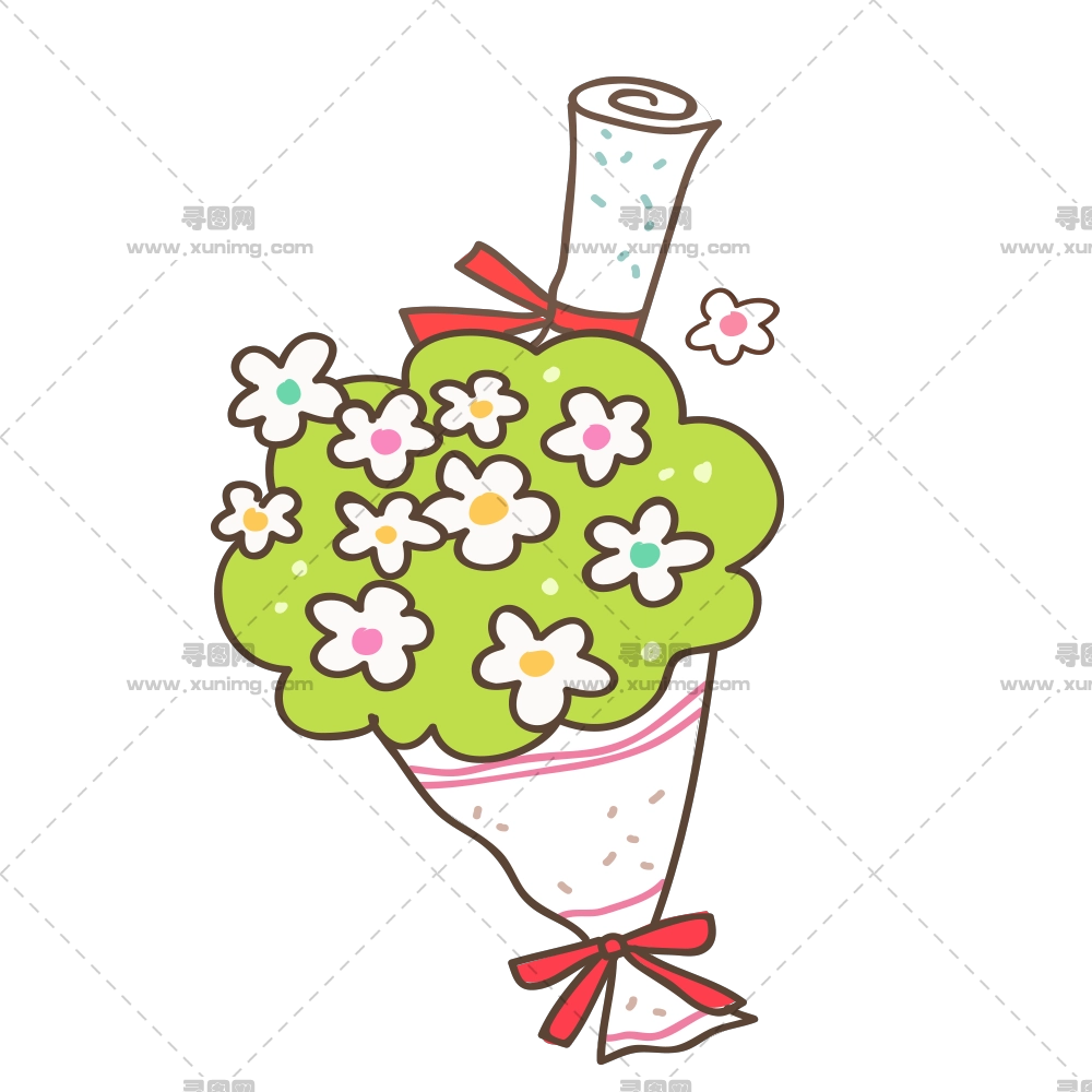 可爱的花束插画PNG免抠图预览图