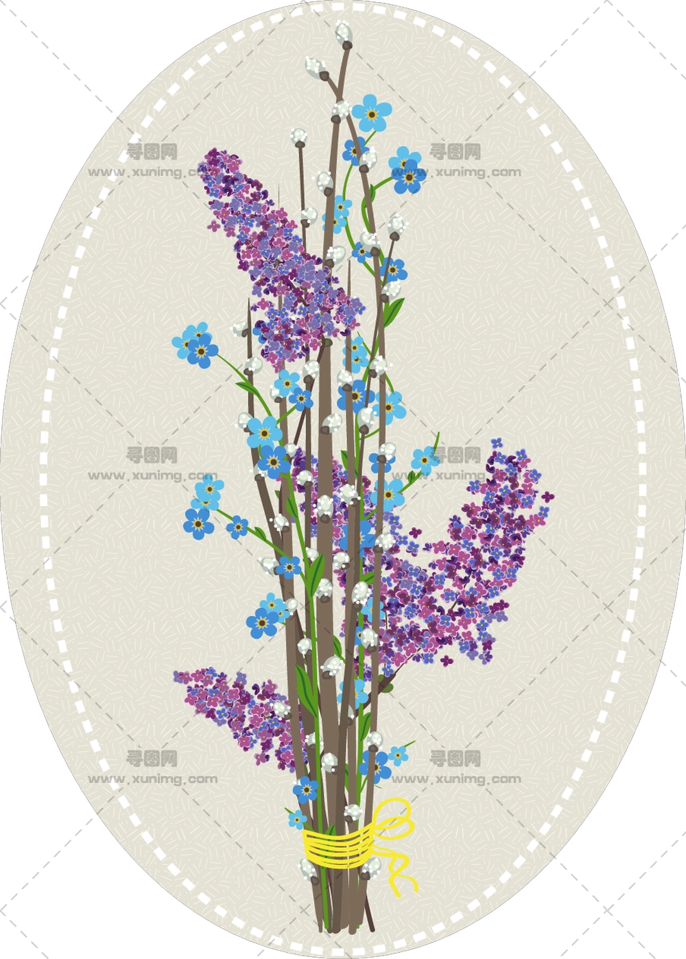 紫蓝花束PNG免抠图预览图
