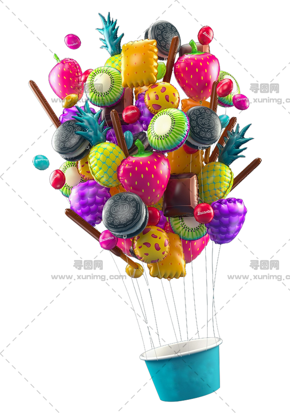 气球束 – 多彩气球束PNG免抠图预览图