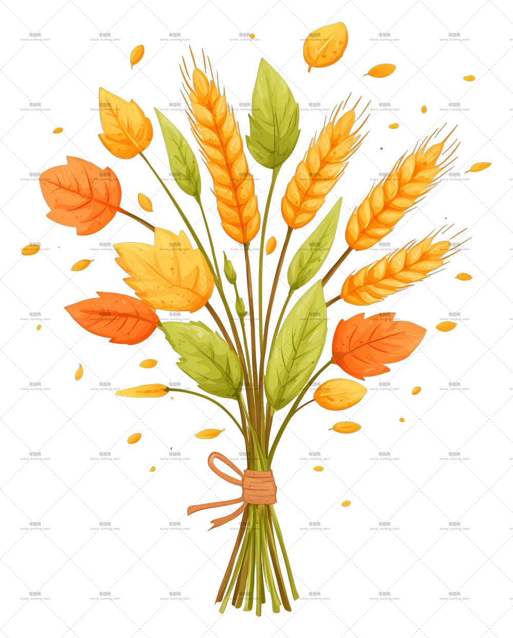 系好的麦束 – 麦穗花束PNG免抠图预览图