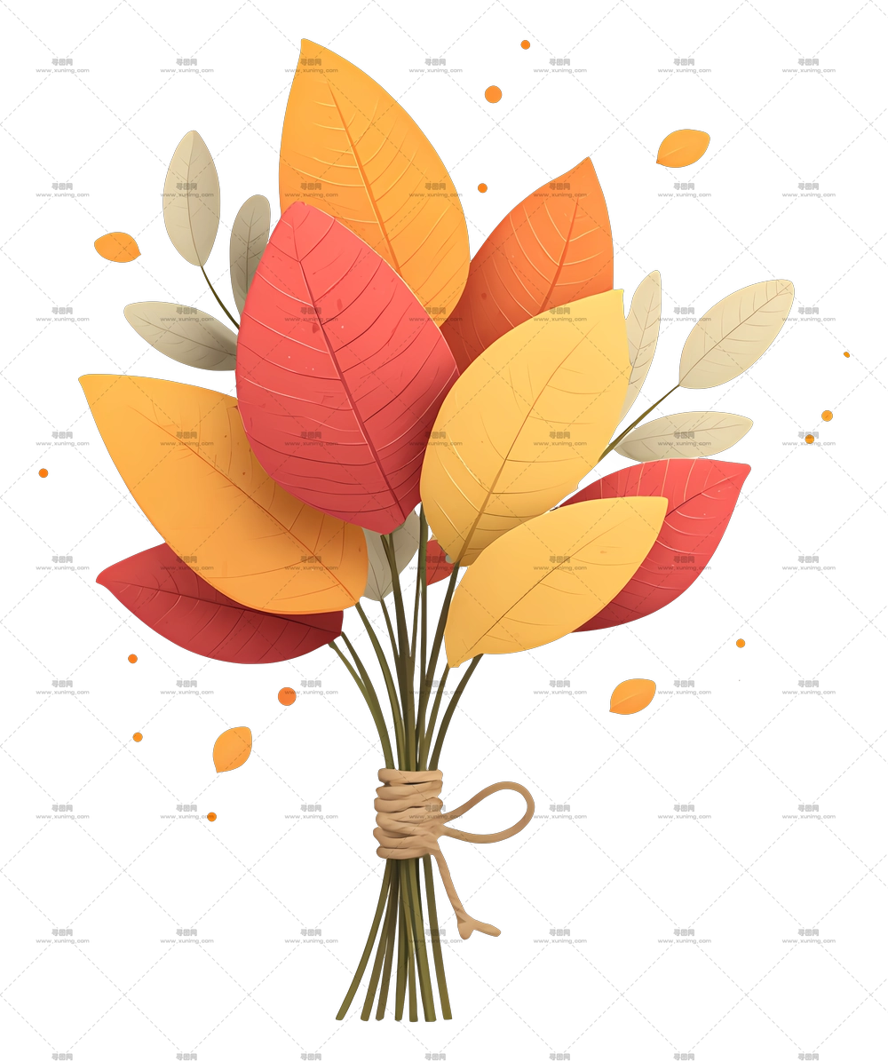 %% 秋叶系绳 – 秋季叶束PNG免抠图预览图