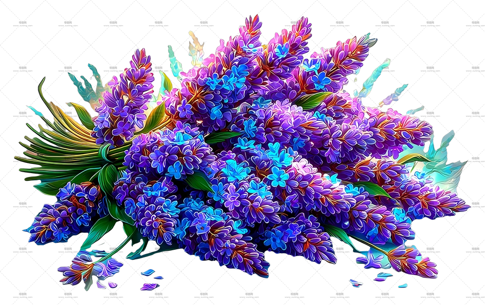 璀璨紫丁香 – 生机勃勃的薰衣草花束PNG免抠图预览图 璀璨紫丁香 – 生机勃勃的薰衣草花束PNG免抠图预览图