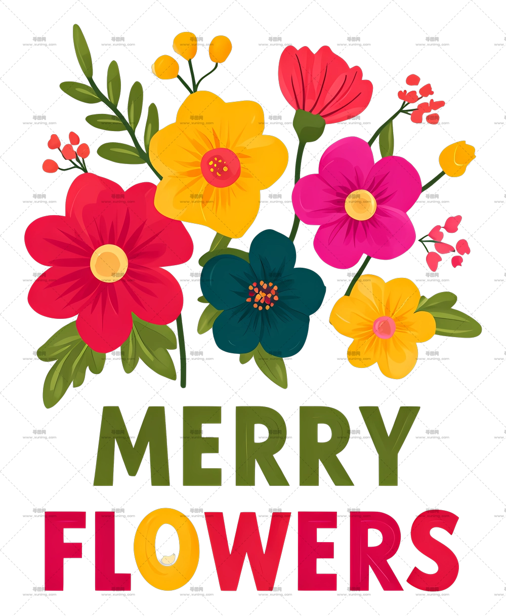Merry Flowers – Merry Flowers 多彩花束PNG免抠图预览图