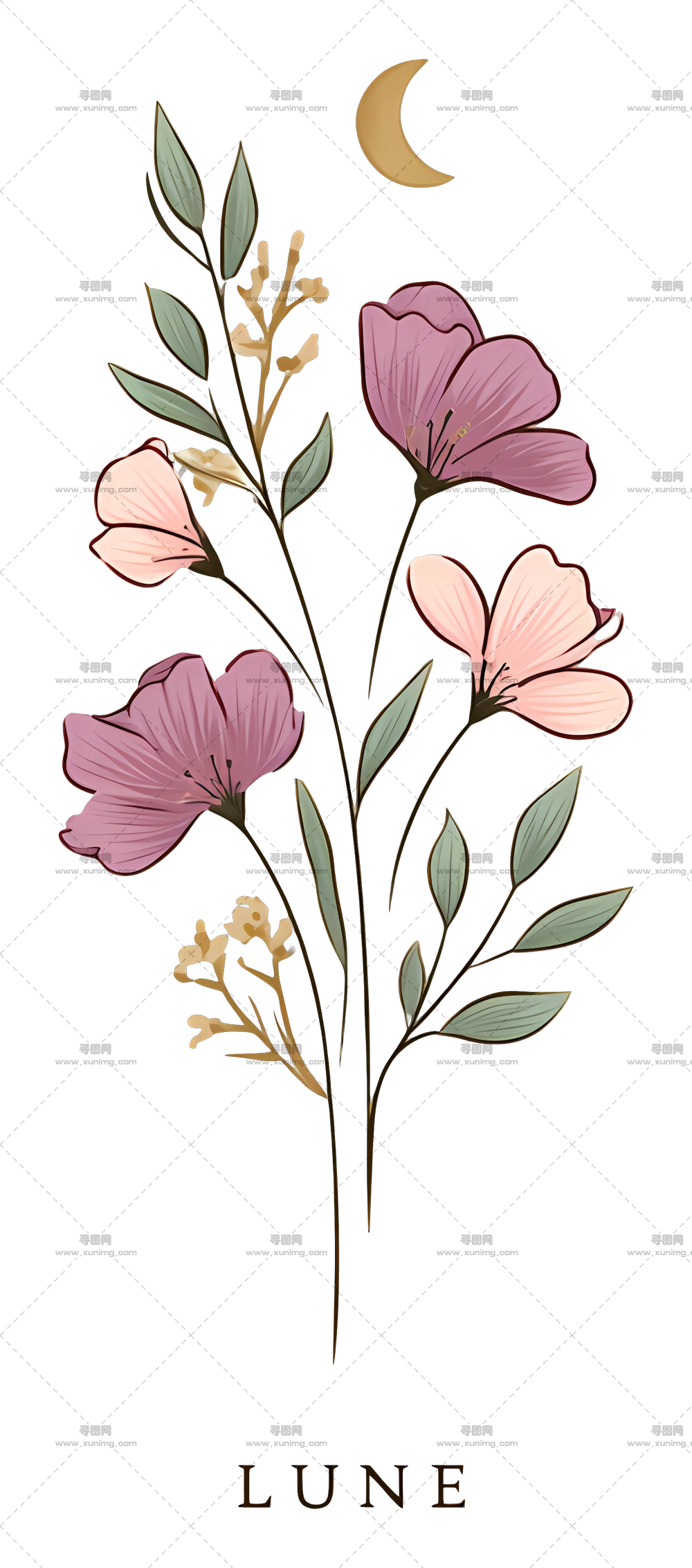 月亮标志 – 月亮花束PNG免抠图预览图