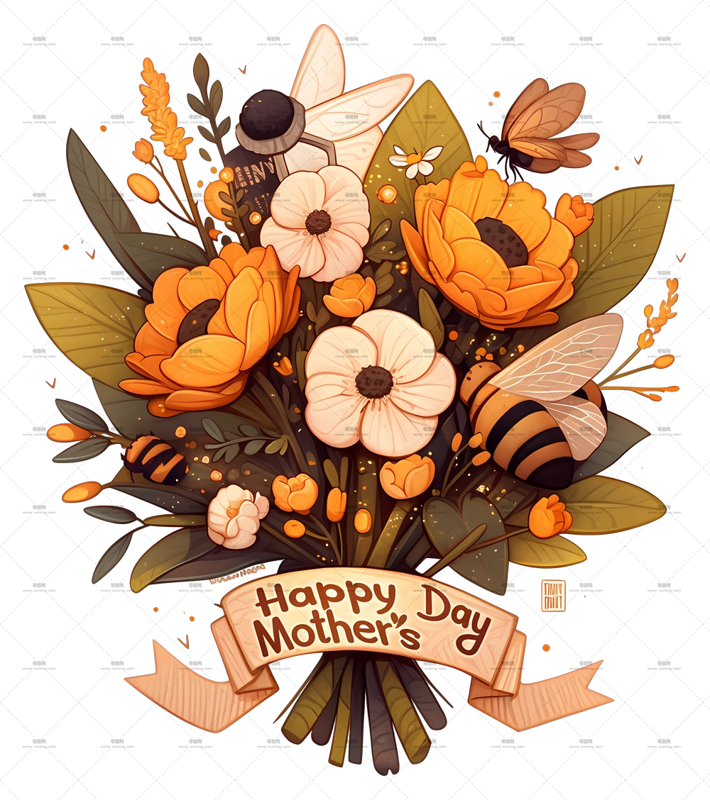 母亲节 – 花卉快乐母亲节花束PNG免抠图预览图