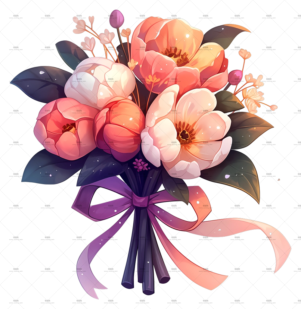 婚礼花束 – 多彩花束PNG免抠图预览图