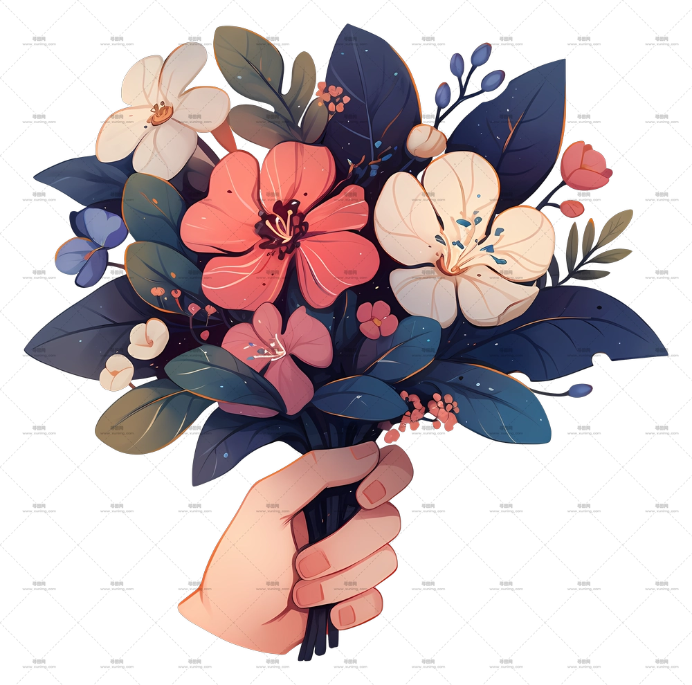 手捧花 – 多彩手持花束PNG免抠图预览图