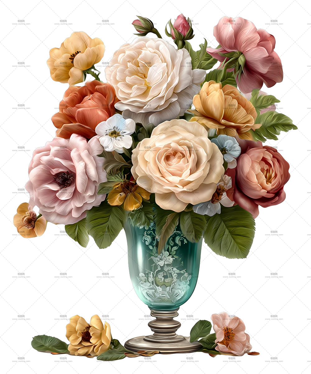花瓶中的复古花束 – 精美的花瓶插花PNG免抠图预览图 花瓶中的复古花束 – 精美的花瓶插花PNG免抠图预览图