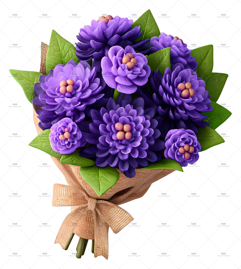 紫色花朵花束 – 紫色花束PNG免抠图预览图