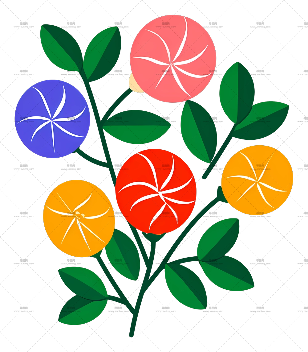 花朵图标 – 多彩花束PNG免抠图预览图