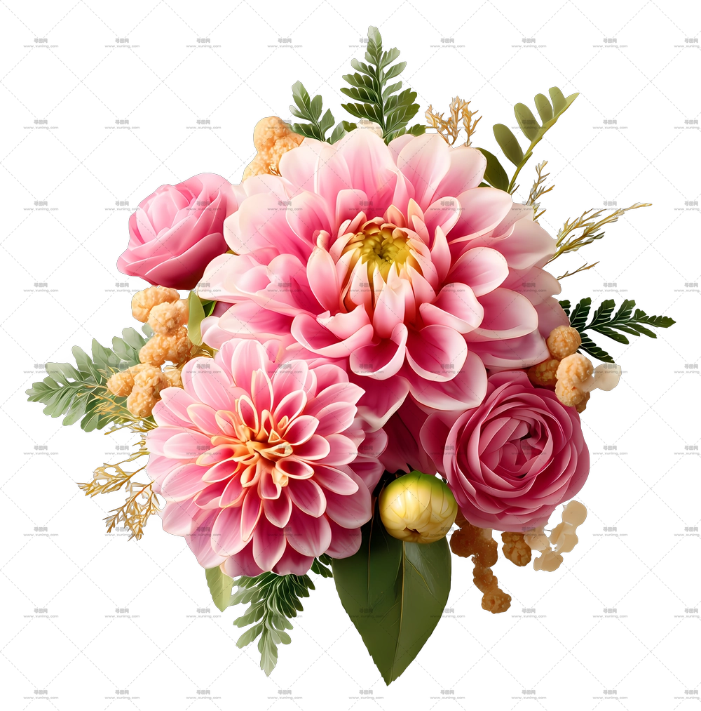 粉色花朵束 – 粉色花朵束PNG免抠图预览图