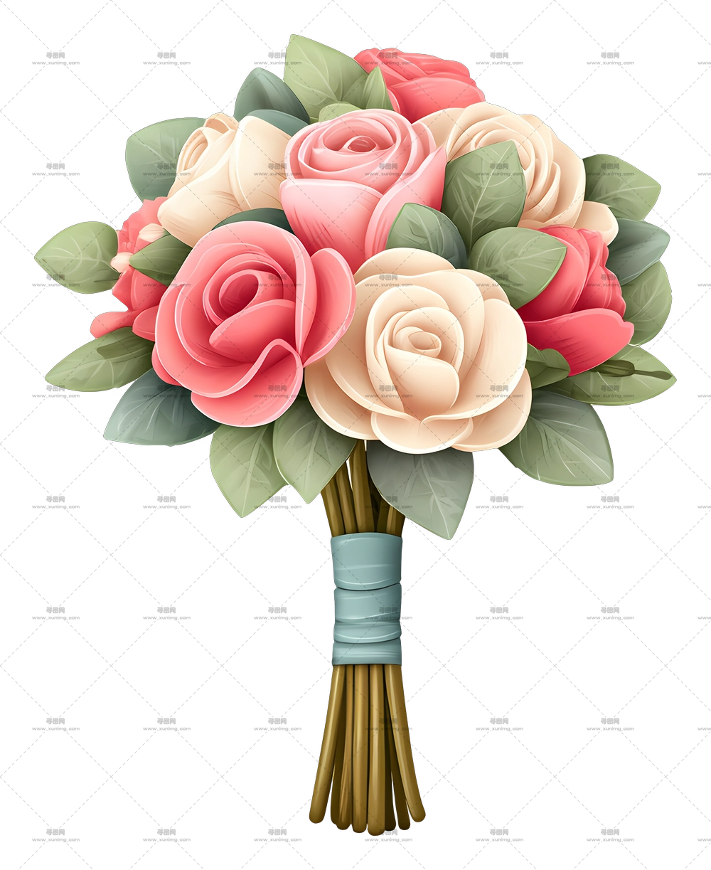 婚礼捧花图标 – 优雅的玫瑰束PNG免抠图预览图