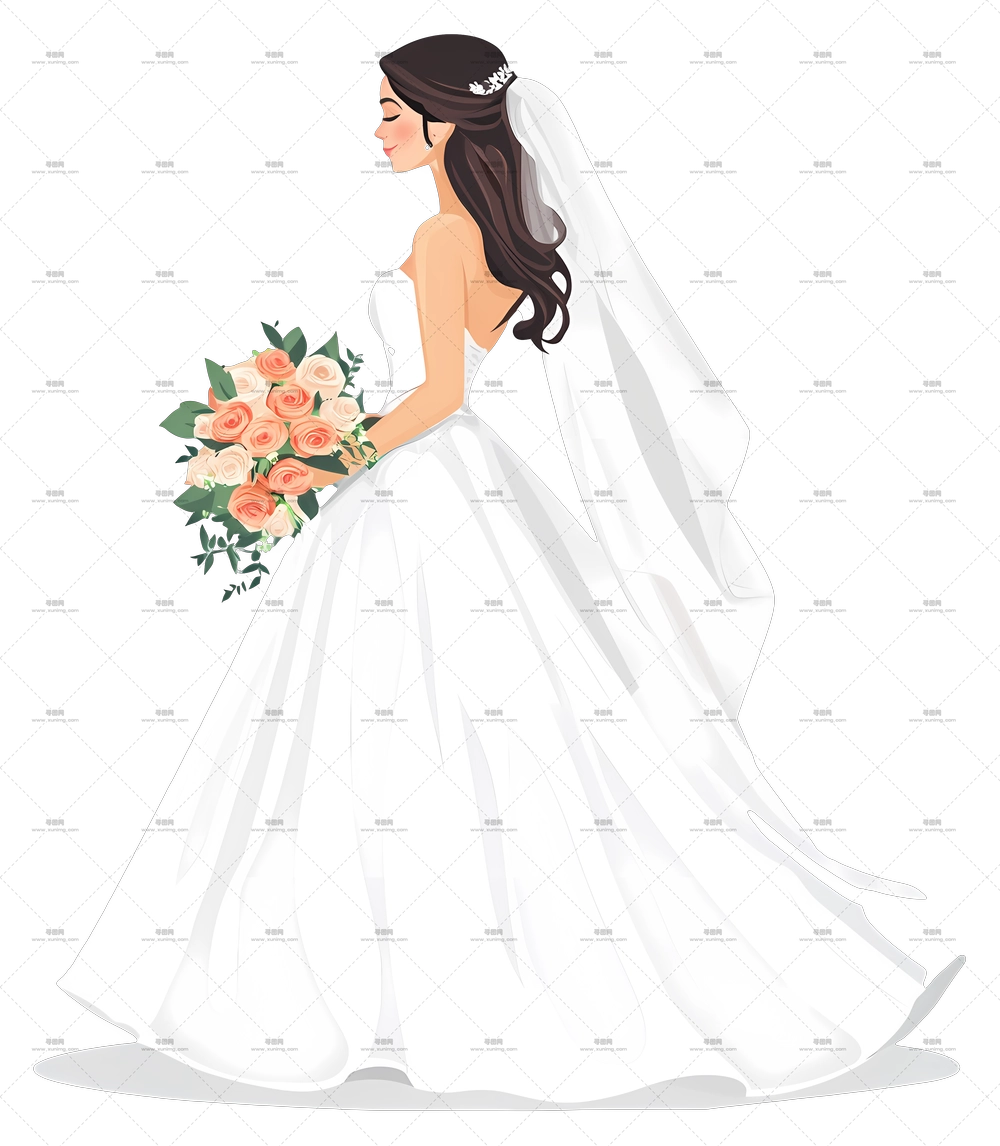 新娘资料 – 新娘手持花束PNG免抠图预览图
