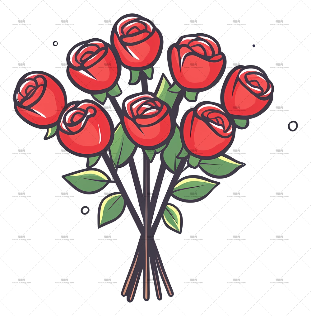 红玫瑰束 – 红玫瑰束PNG免抠图预览图