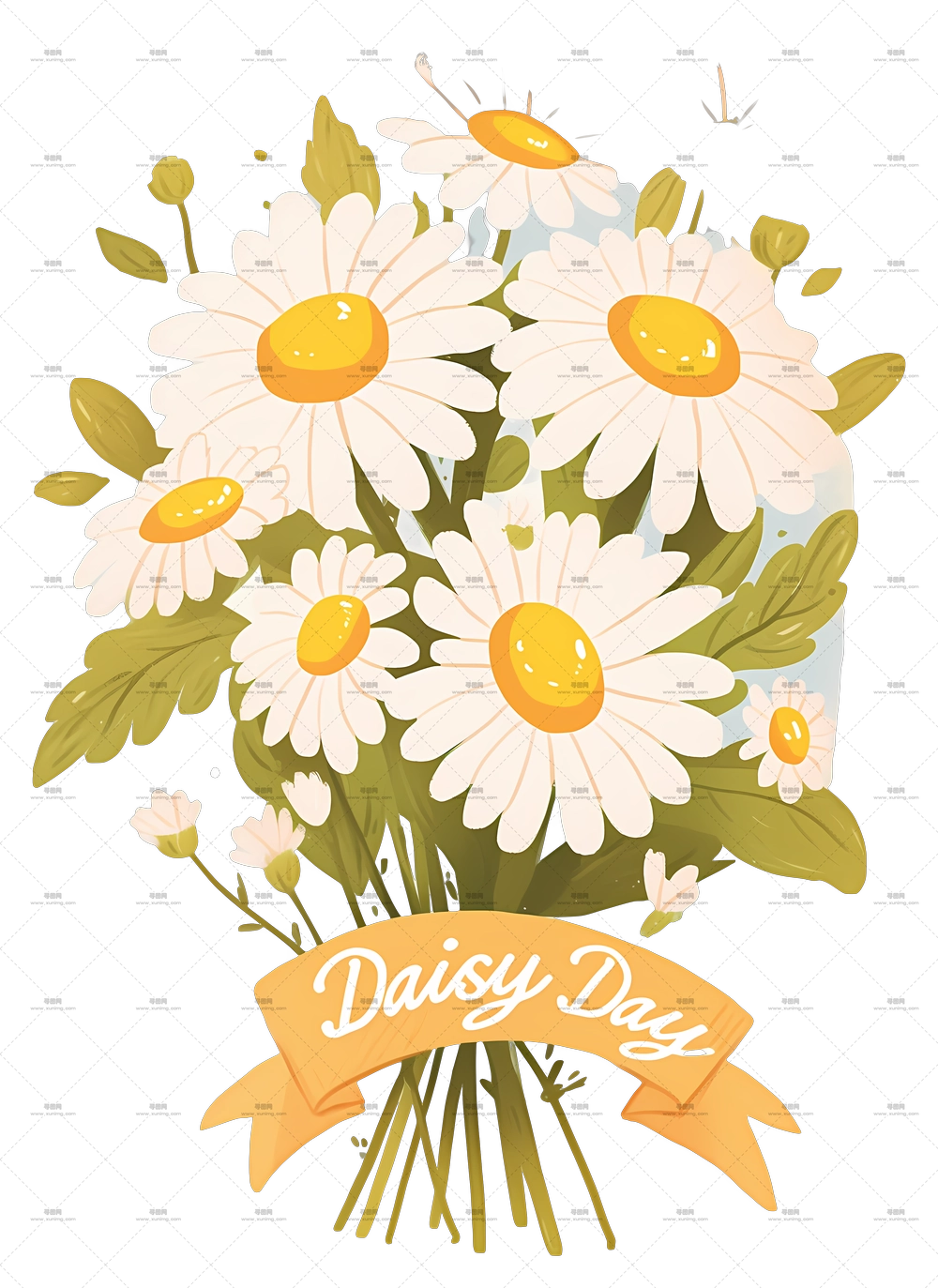 Daisy Day – 雏菊日庆祝用的美丽雏菊花束PNG免抠图预览图