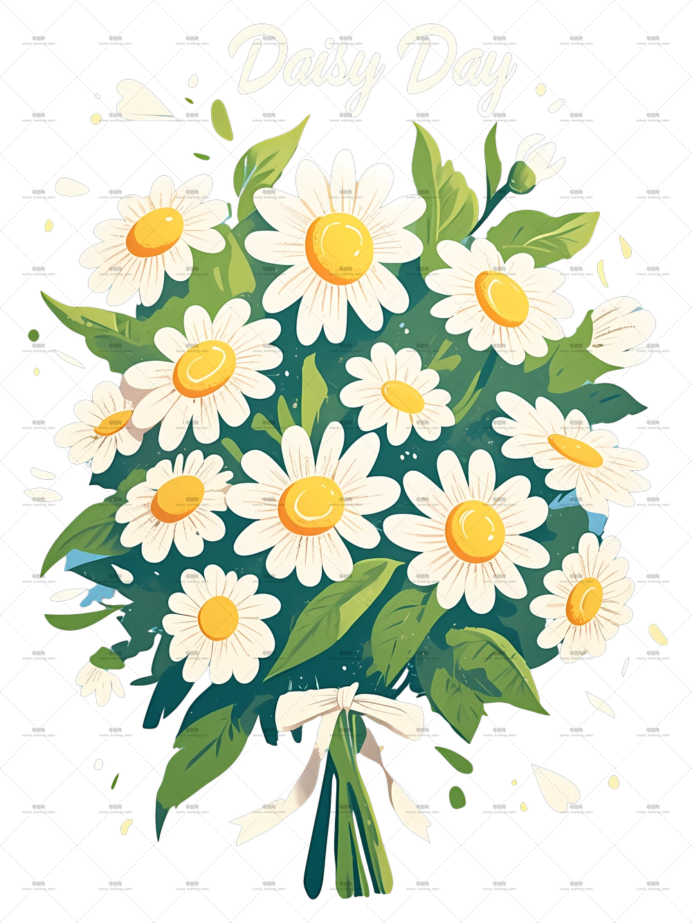 Daisy Day – 白色雏菊花束PNG免抠图预览图