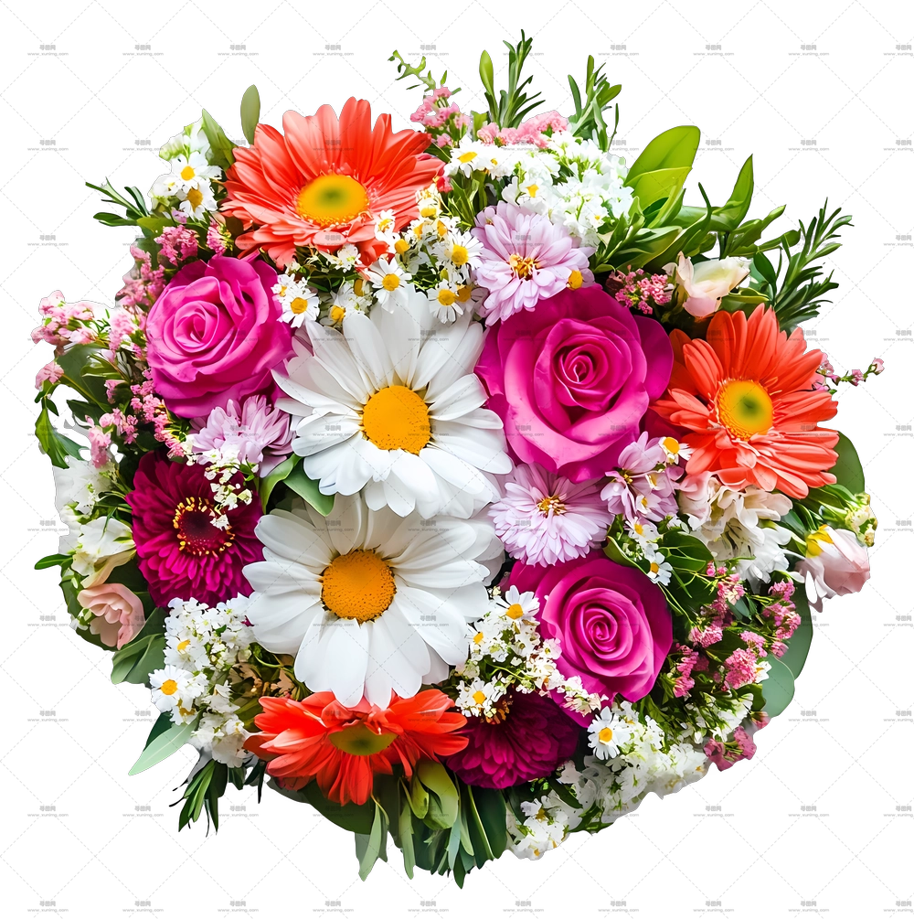 婚礼鲜花 – 多彩花束PNG免抠图预览图