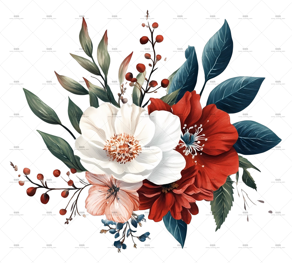 婚礼鲜花 – 艺术风格花束PNG免抠图预览图