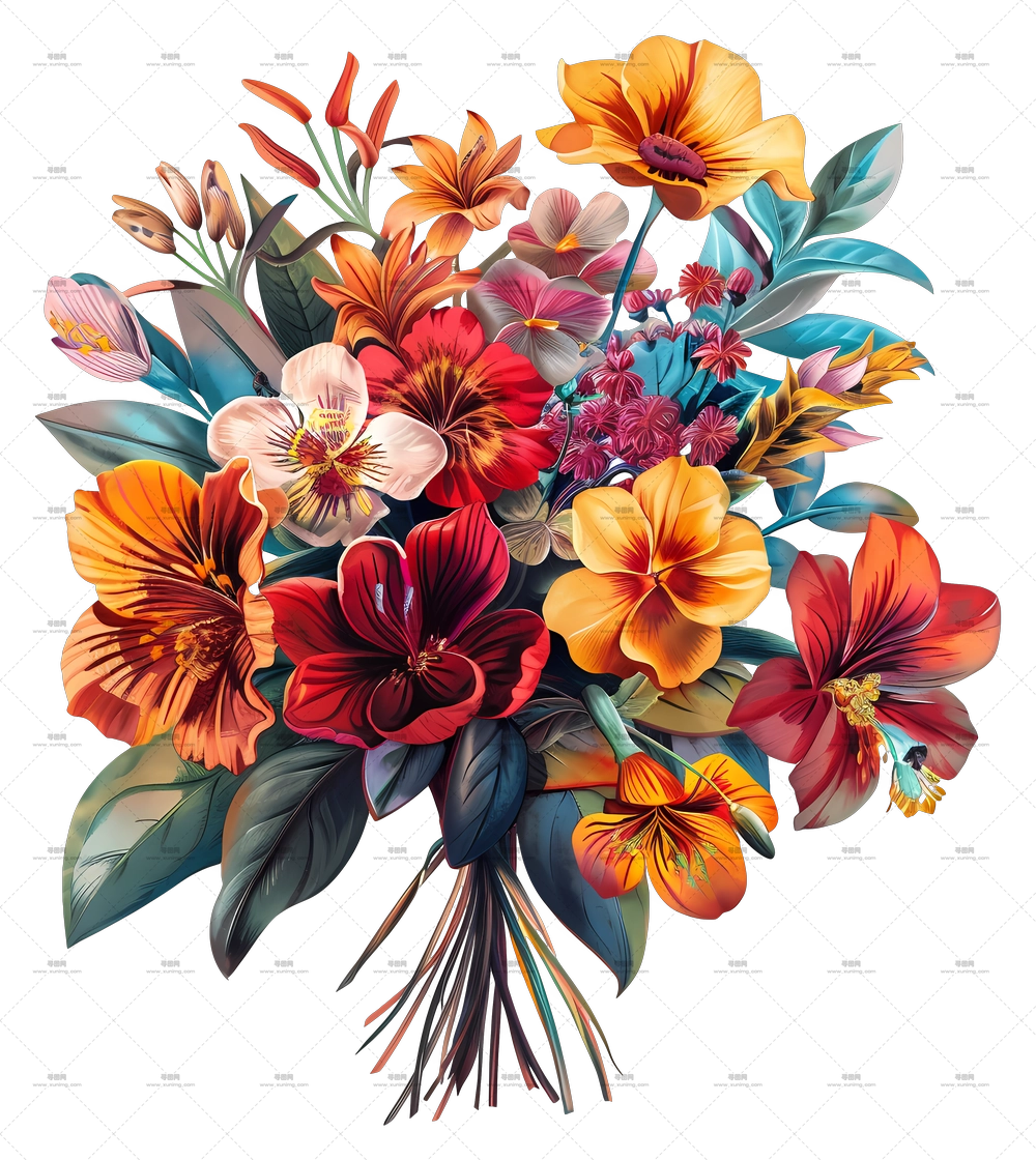 一束花 – 充满活力的热带花束PNG免抠图预览图